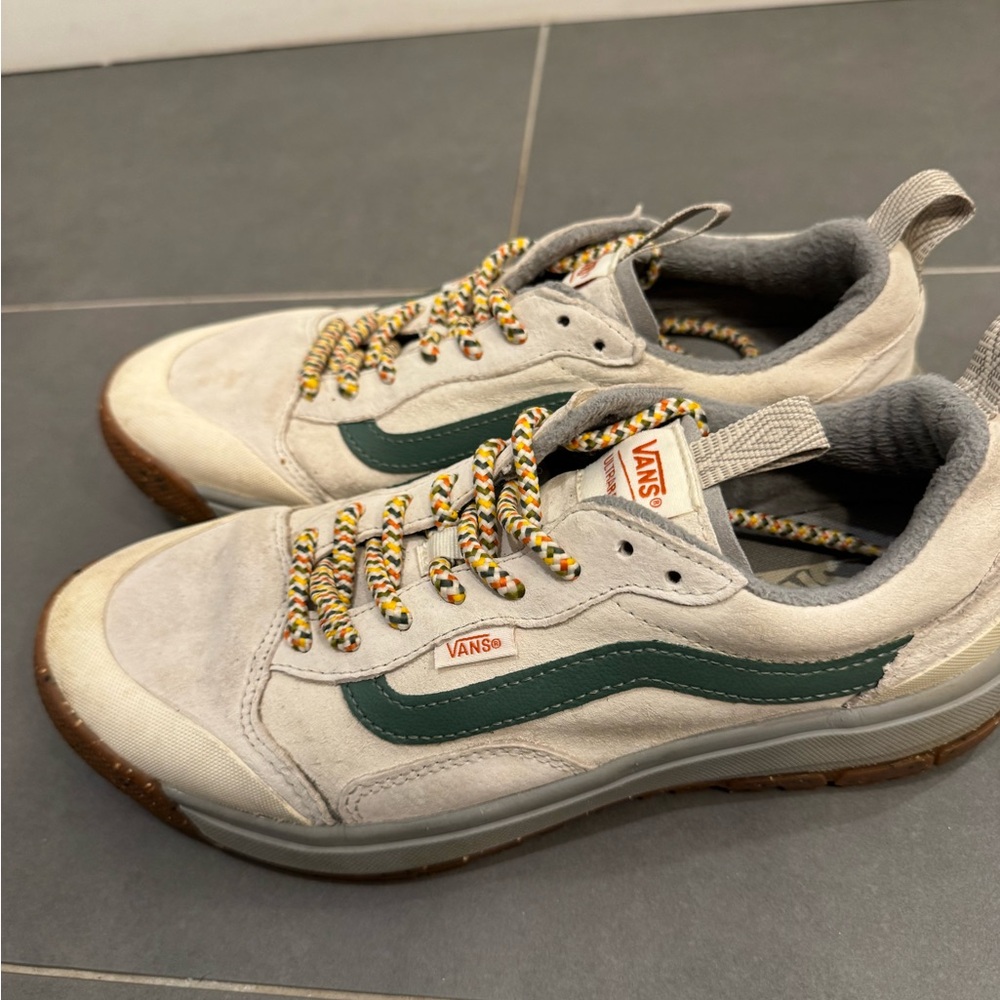 Vans Gray Sneakers with Green Stripe